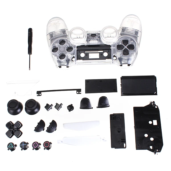 

Clear Shell Full Housing case Controller Replacement cover for PS4 Playstation 4