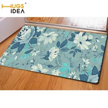 HUGSIDEA модный фланелевый коврик для передней двери для гостиной, спальни, кухни с цветочным принтом, нескользящий мягкий ковер домашний декор