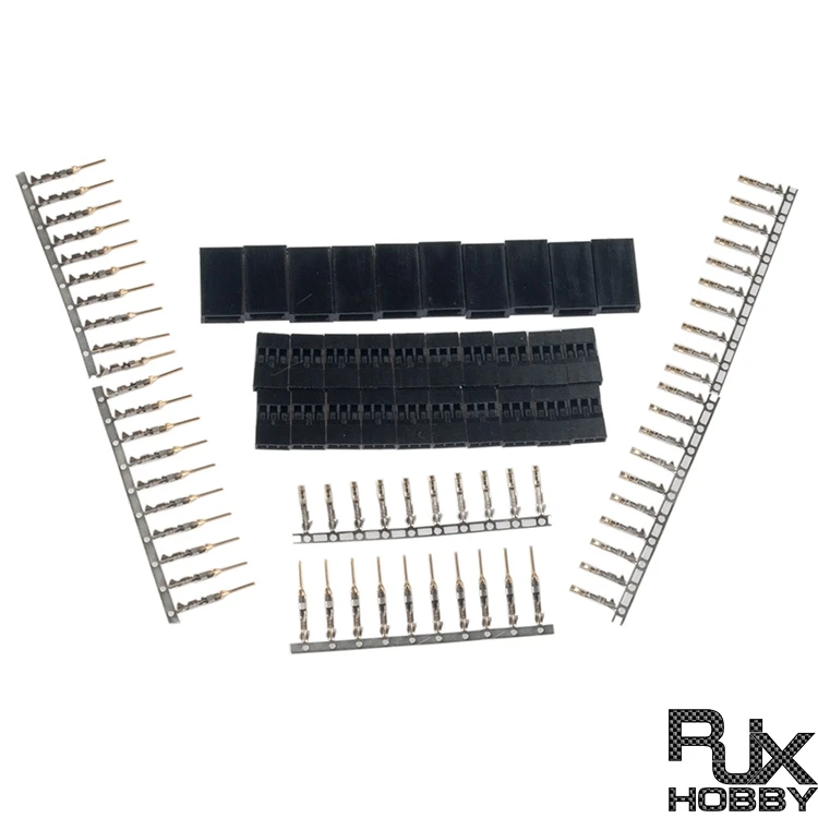 RJXHOBBY 10 Sets JR  Hitec  Spektrum Style Servo Connector Plugs Male  Female (1)