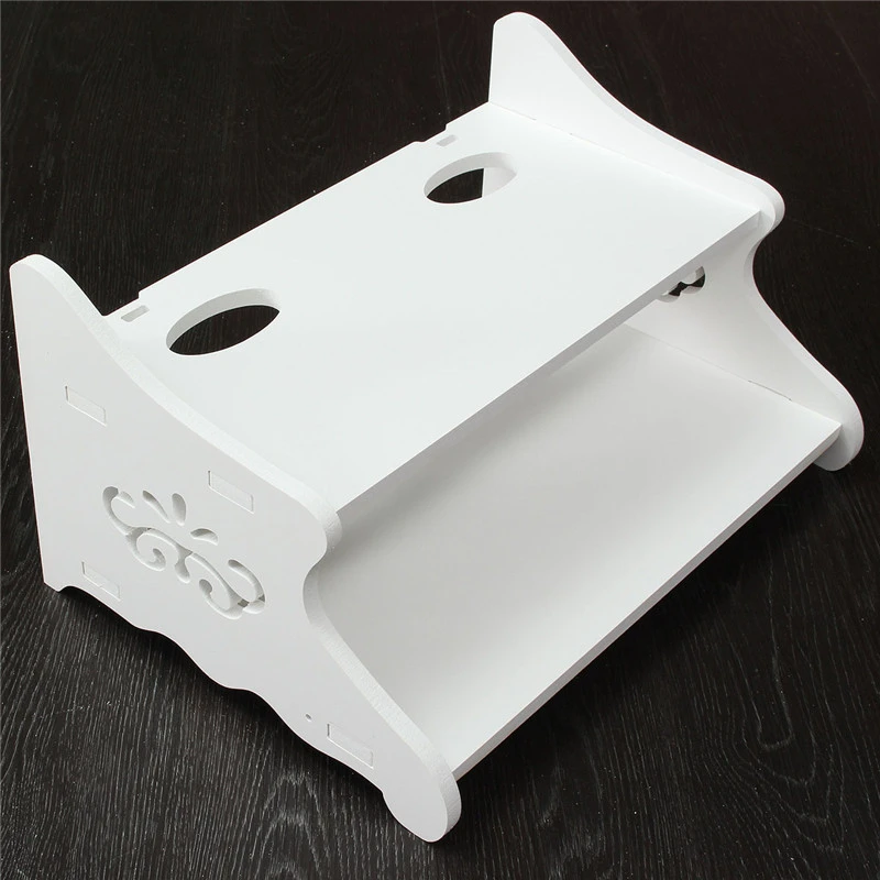 1 PC Wooden Set top Box Shelf Punched Free Router Hanging Sitting Room