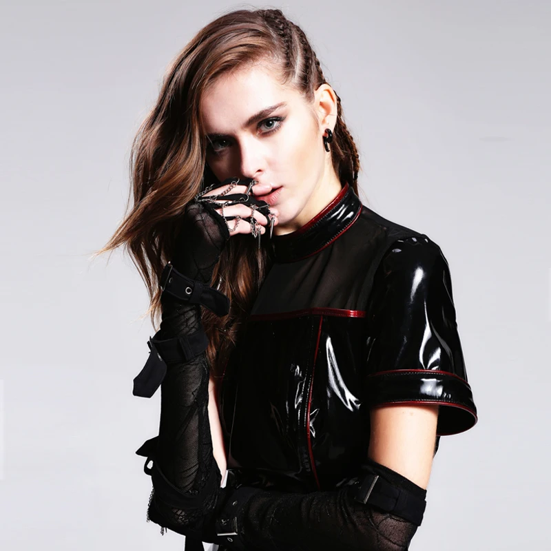 

Devil Fashion Punk Gothic Black Cobweb Mesh Women Long Gloves Steampunk Fashion Arm Warmers with Buckles Autumn Winter Gloves