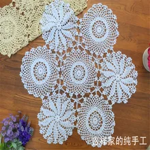 60 см круглый хлопок крючком стол бегун для свадьбы кружева цветы украшение стол, скатерть