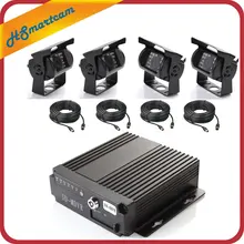 4Ch автомобильный жесткий диск AHD Мобильный DVR SD+ 4 видео кабель+ 4 AHD 1200TVL камера Автомобильная Мобильная DVR система