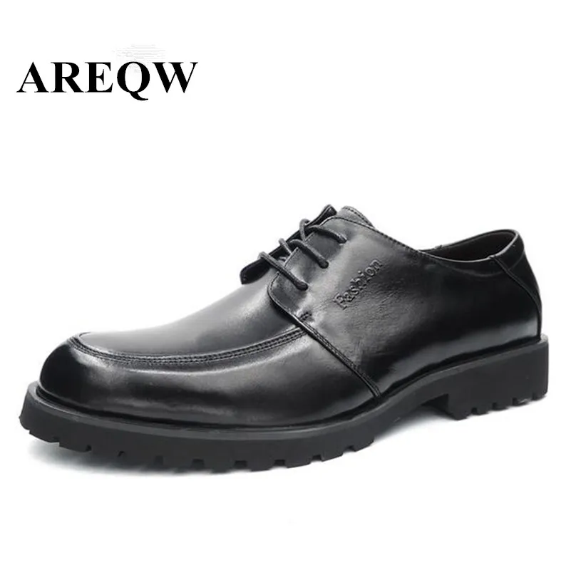 

AREQW  Plus Size:37-46 Genuine Leather Men Shoes High Quality Lace-Up Business Shoes Men Wedding Shoes Men Dress Shoes