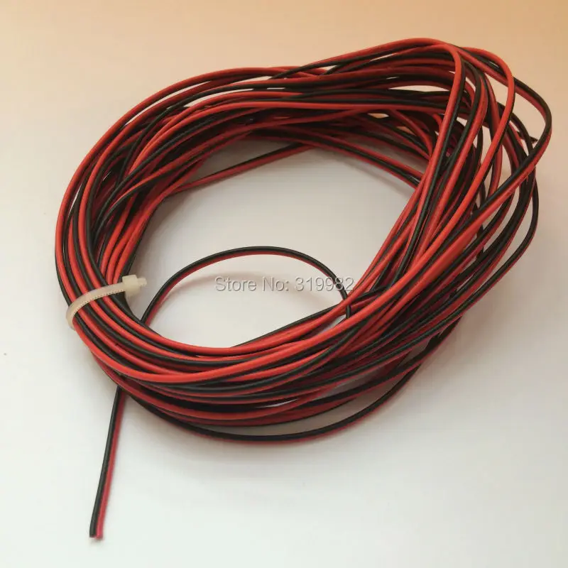 20 м/лот, 2Pin красные, черные кабель, луженая медь 22awg, ПВХ изоляцией провода, электронный кабель, LED кабель, 20 метров