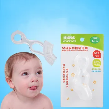 

Environmentally Baby Teether Infant Hand-type Deciduous Teeth Toothbrush Safe Baby TeetherTeething Ring