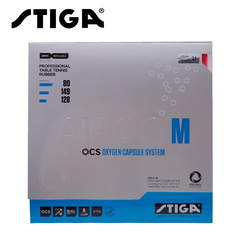 Stiga AIROC-M AIROC-S Table Tennis Rubber BLUE SPONGE Ping Pong Pimples In With Sponge Tenis De Mesa | Спорт и развлечения