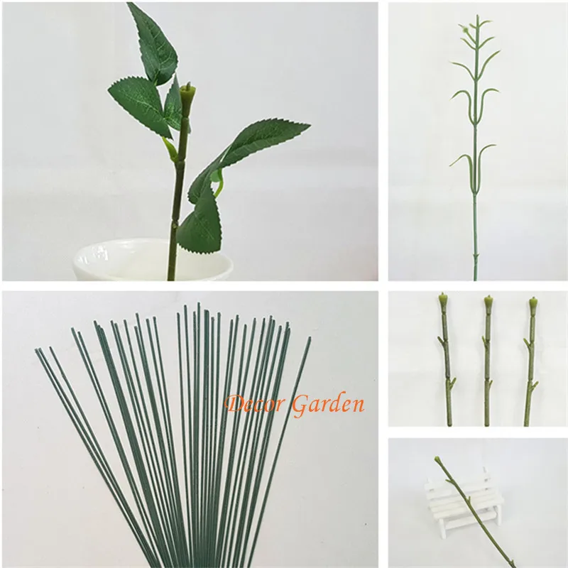 plastic stem flower arrangement flower head accessory containing wire