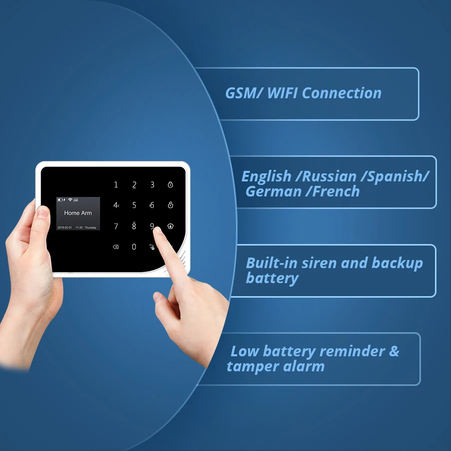 FUERS 2 4G Wi Fi GSM S5 домашняя охранная сигнализация PIR датчик движения 720P HD IP камера