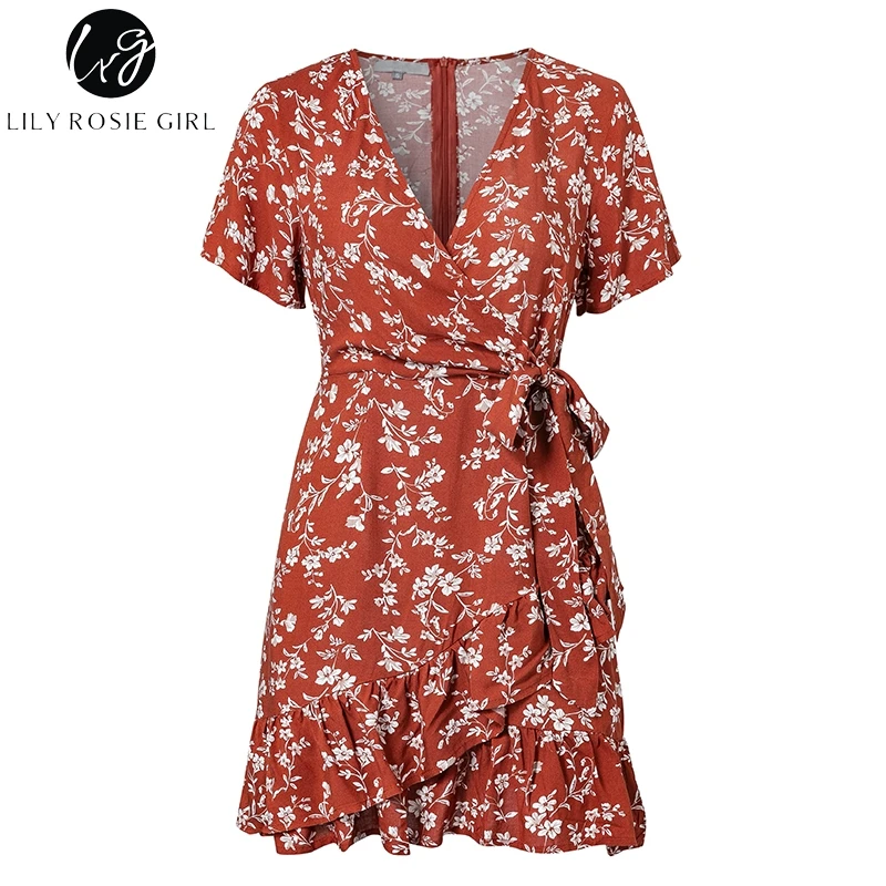 Lily Rosie Girl Сексуальное платье в стиле бохо с цветочным принтом повседневное