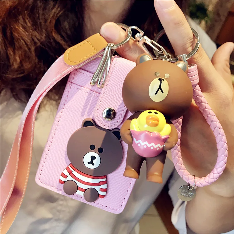 

Tiktok New fashion doll card holder Students hang the bus card small doll bear children's toys