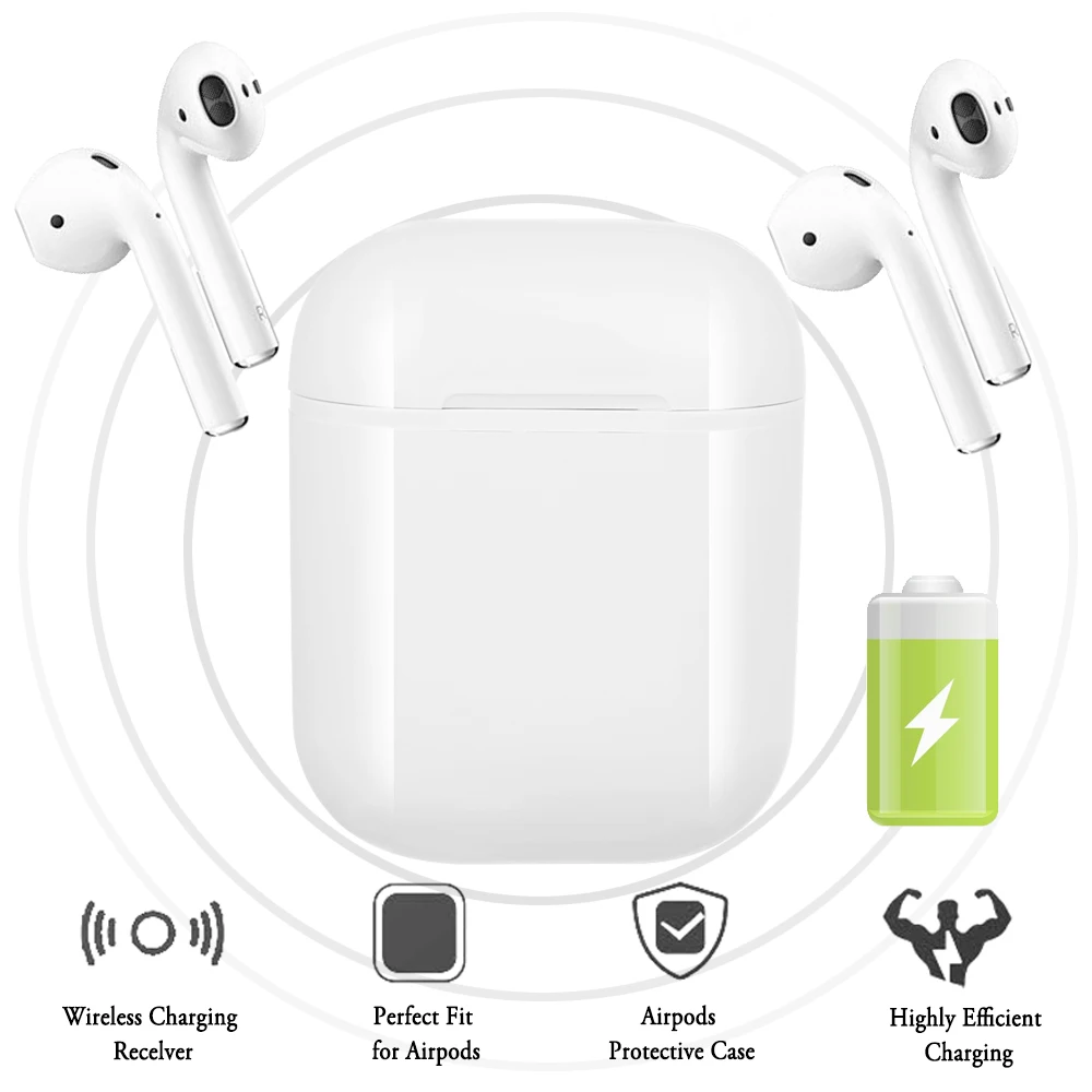 

1PC Wireless Charge Case For Airpods QI Standard Airpods Wireless Charging Receiver Cover Compatible With Any Wireless Charger