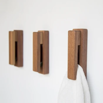 

Natural Wooden towel Hooks Wall Mounted Vintage Single Organizer Hangers, Handmade Craft towel holder Rack