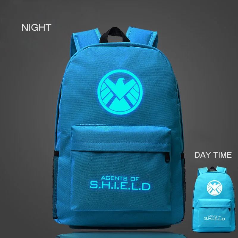 Мода Marvel месть рюкзак "Лига Справедливости" агенты щит рюкзаки для мужчин и женщин Mochila школьные сумки - Цвет: Light blue