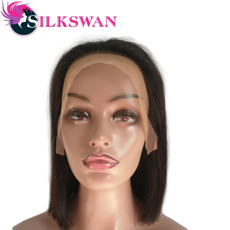 

Silkswan Lace Front Human Wigs Straight Bob Wigs 100% Remy Brazilian Human Hair Middle part 10 12 14 16 Inch for Black Women