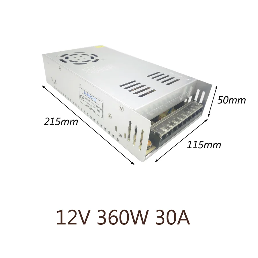 Блок питания 12V AC110-220V светодиодный драйвер 1A 2A 3A 5A 6A 10A 15A 20A 30A 33A трансформаторы систем освещения Светодиодный источник питания для светодиодный полосы - Цвет: 30A    360W