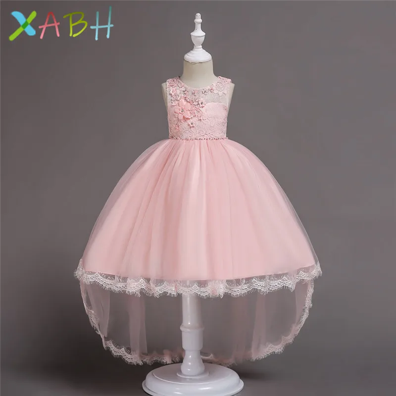 

EAZII Flower Girl Dresses robe fille Embroidery Princess Dress Sleeveless Long Frocks Teenage Performance Girls Gown Dress Kids