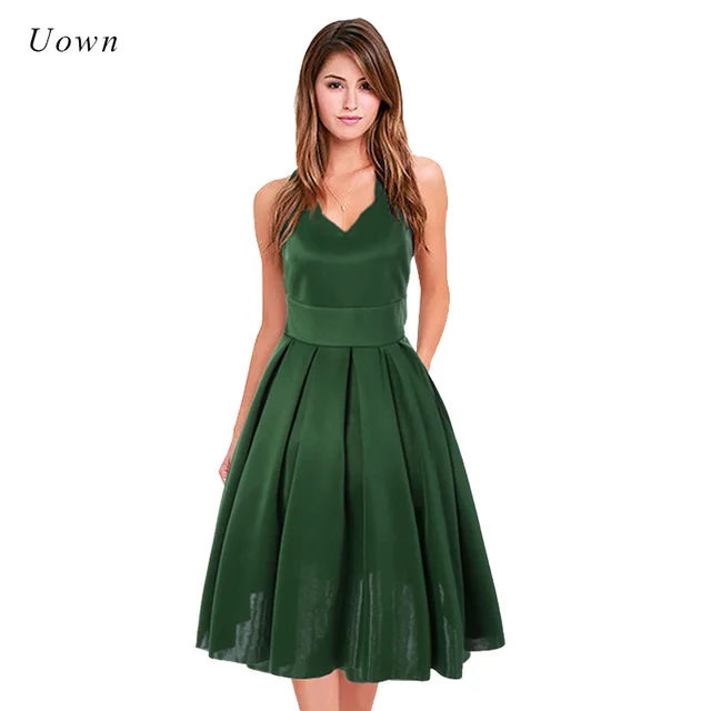 Buy Summer A Line Midi Dress Women Sleeveless