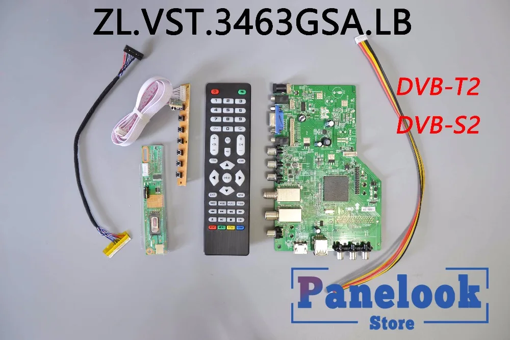

New ZL.VST.3463GSA.LB 3463 Universal Digital Driver Board DVB-T2 DVB-S2 DVB-C+7 K Switch +1 Lamp Inverter+1ch 6-bit 30pins LVDS