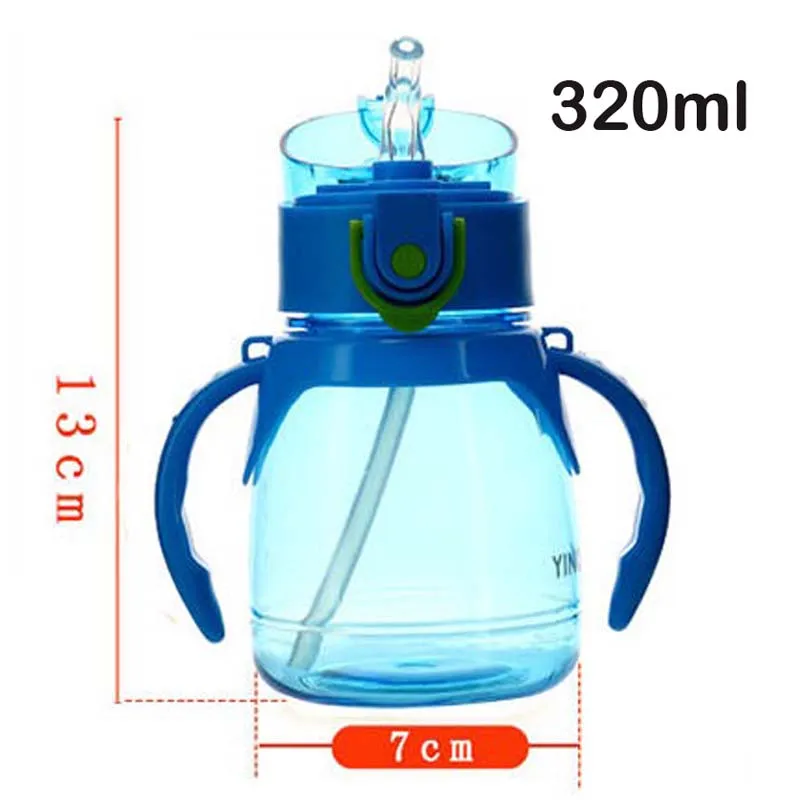 Newborn Baby Feeding Bottle 320ml Toddler Infant Kids Training Cup with Straw Children Learn Feeding Drinking Bottle with Handle