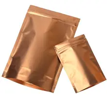 Различные размеры 50 шт./лот бледно-палевый, золотистый вертикальный алюминиевый Фольга Zip-пакет мешок Еда Чай Кофе закрывающимися упаковочные мешочки сумочки