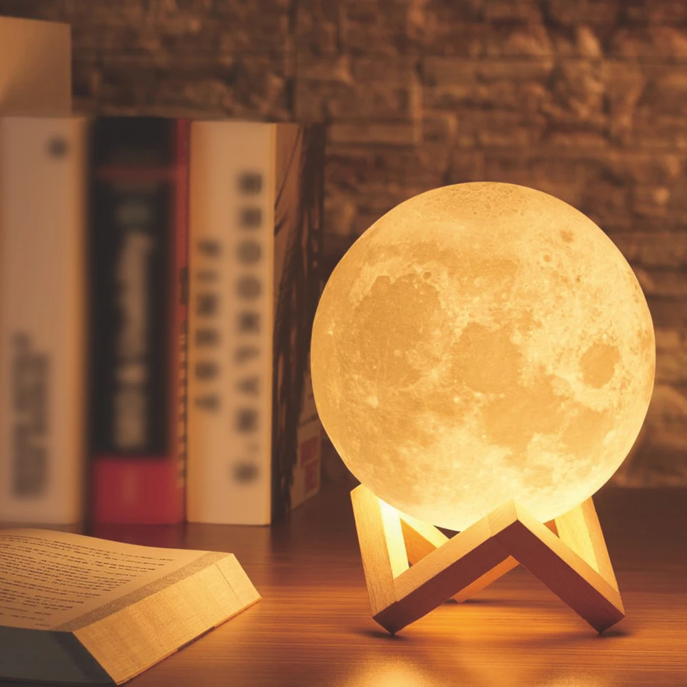 Moon Light Rechargeable 3D Lights Print Moon Lamp 16 Color Change