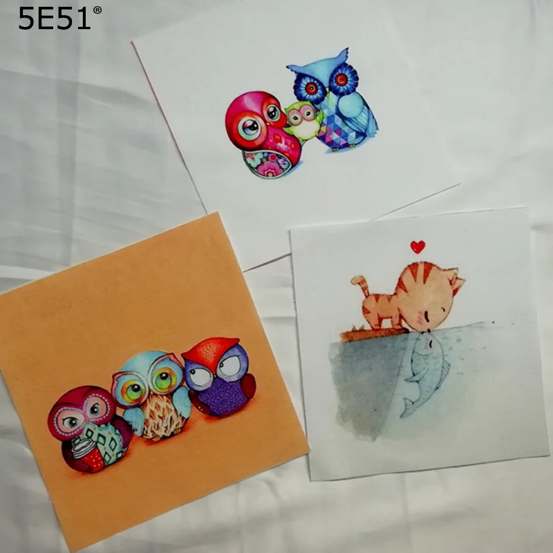 

Handmade cloth DIY cotton canvas /Sofa pillow positioning cloth hand dyed patchwork cloth digital printing Cartoon animal owl