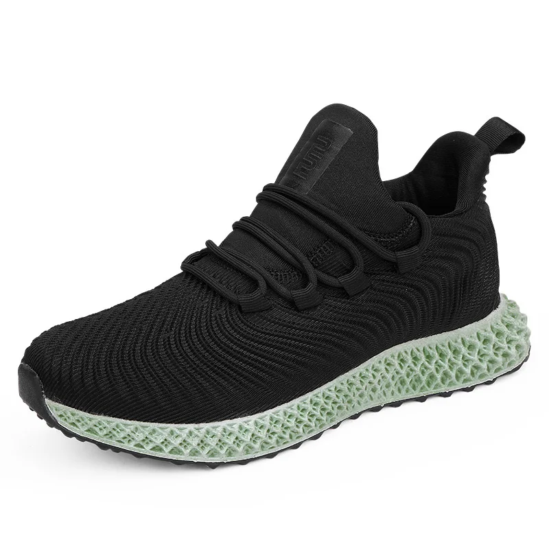 

Air cushion Thick Bottom 4D Print Running Sneakers Flying Woven Fly knit Breathable Men Outdoor Sports 39-46 Shoes