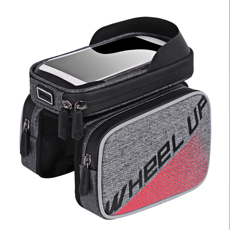 Best Large Capaciy Cell Phone Bicycle Bag 6.0 Inch Waterproof Touch Screen Bike Bag Top Tube MTB Cycling Riding Frame Front Head Bags