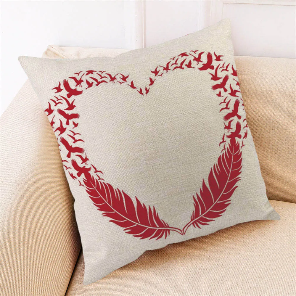 Happy Valentine decorative pillows Cases Cotton Linen Sofa Cushion