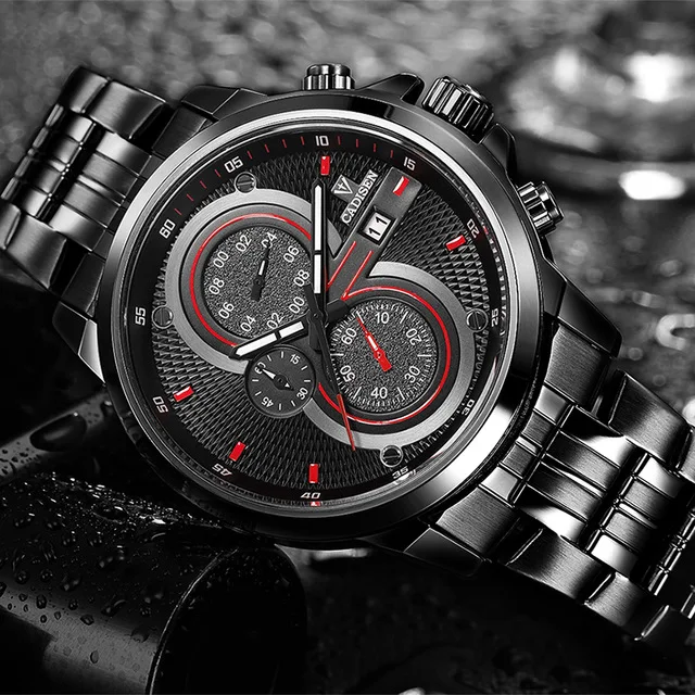 

CADISEN Brand The New luxury Chronograph Men's Sport Waterproof Casual Watches Quartz Men's Fashion Watch Relogio Masculino