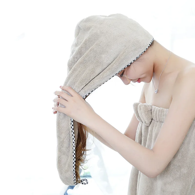 FLC мягкая женская ванная комната супер абсорбирующее быстросохнущее из микрофибры банное полотенце для волос сухая шапочка банное турецкое полотенце 25x65 см 15