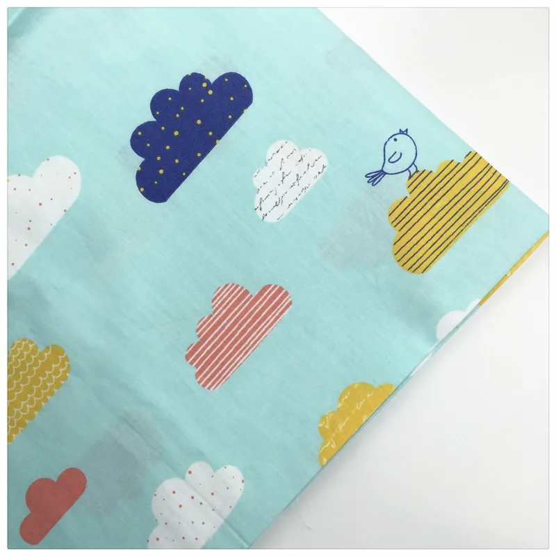 Syunss, синяя задняя расцветка облака печать хлопок саржа ткань швейная детская игрушка постельные принадлежности стеганая ткань Tecido DIY Tissu лоскутное одеяло