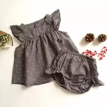 

Cute Newborn Set Toddle Infant Baby Girls Dot Set Sleeveless Dress+Shorts Cotton Summer Outfits Clothes For 0-24M Baby