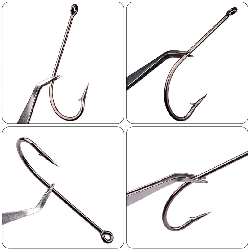 100 PCS Fishhooks Barbed Hook O'shaughnessy Hook High Carbon Steel Jig Big Fishing Hooks Black #2d20 (10)
