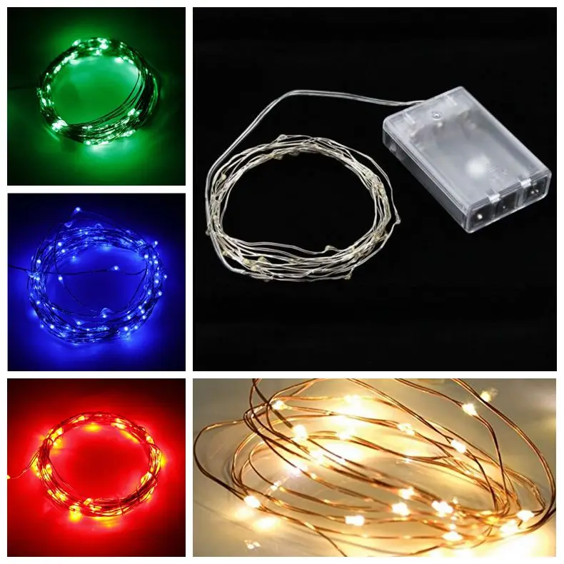

2M/3M/4M/5M 20/30/40/50 LED Copper Wire String Fairy Light AA Battery Holiday Party Wedding Christmas Home DIY Decoration Lamp