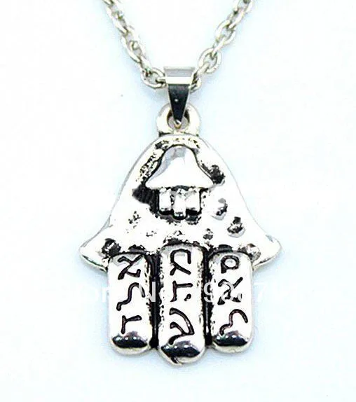 Beauty Free ship Hamsa Hand Necklace Antique Silver Plated Jewish Jewelry | Украшения и аксессуары