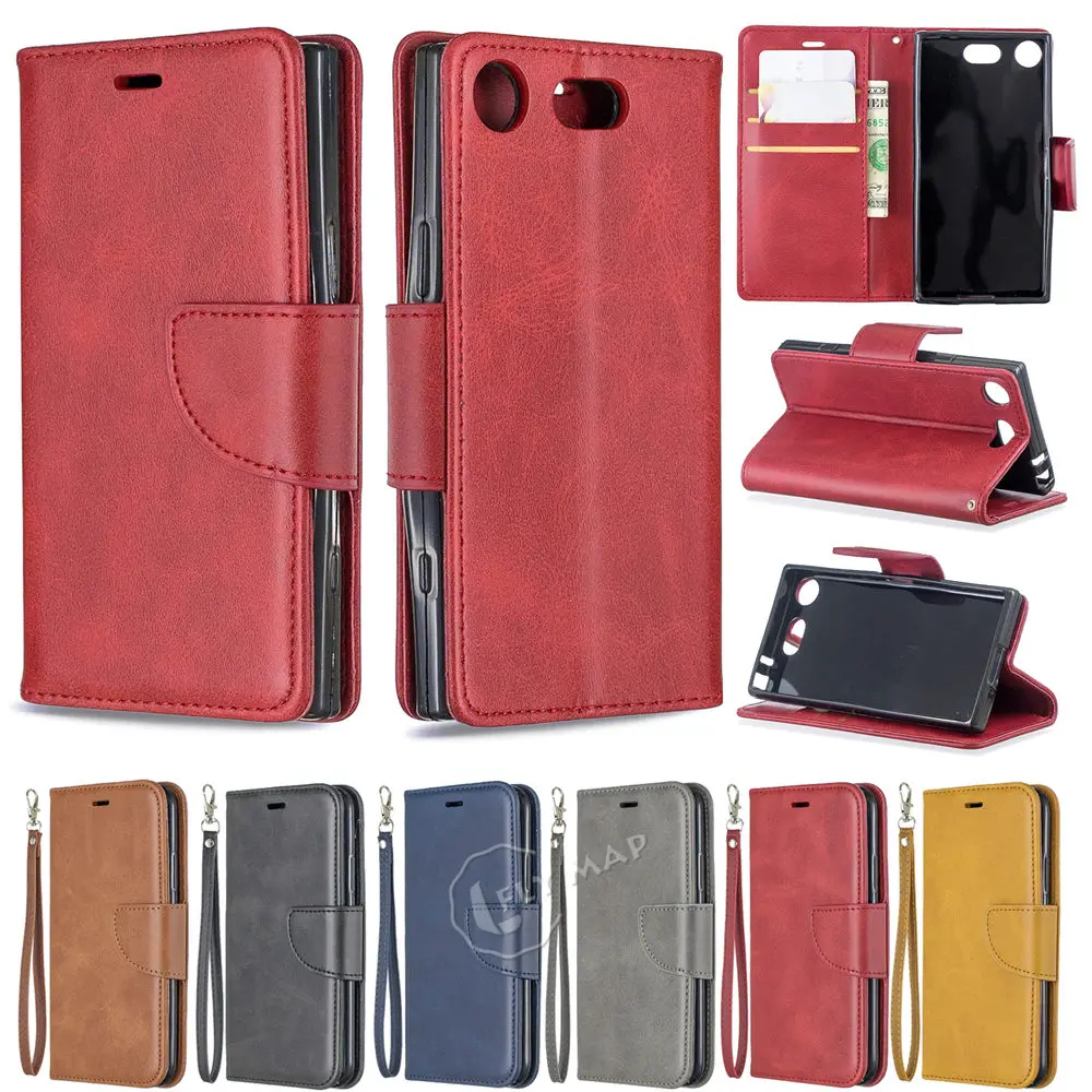 Flip Case for Sony Xperia XZ1 Compact Dual G8441 Phone Leather Cover XZ 1 G 8441 Retro Cases Bag | Мобильные телефоны и