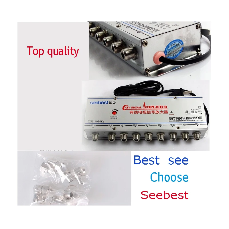 

hot sale 1 in 8 out best see CATV Cable TV Video Signal Amplifier AMP Booster Splitter Broadcast Equipments , tv divider
