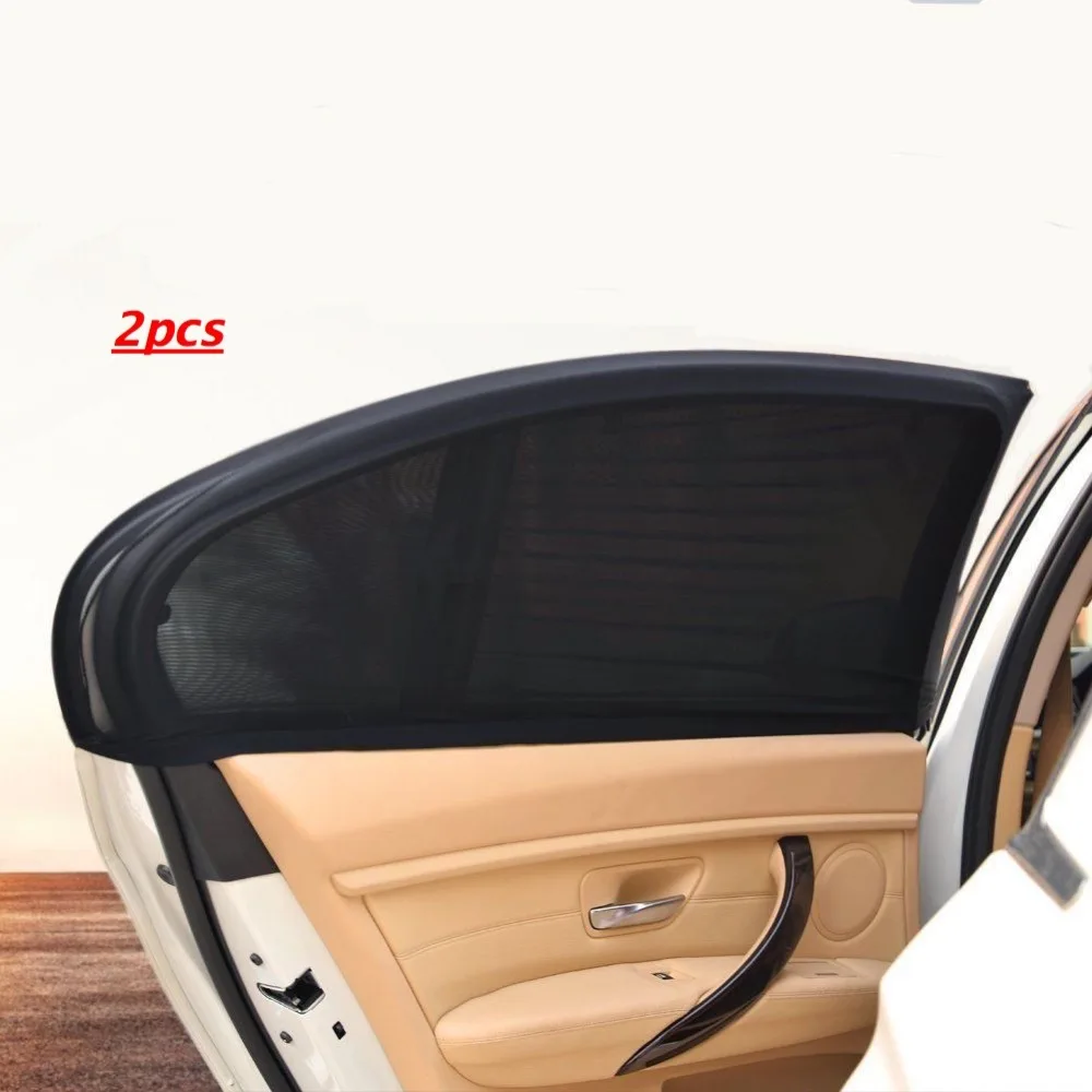 

2pcs Car Rear Side Window Cover Sunshade 52cm*110cm Curtain UV Protection Shield Visor Mesh Auto Sunshade Curtain