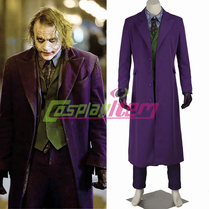 Batman The Dark Knight Rise Joker Cosplay Costume Joker Halloween ...