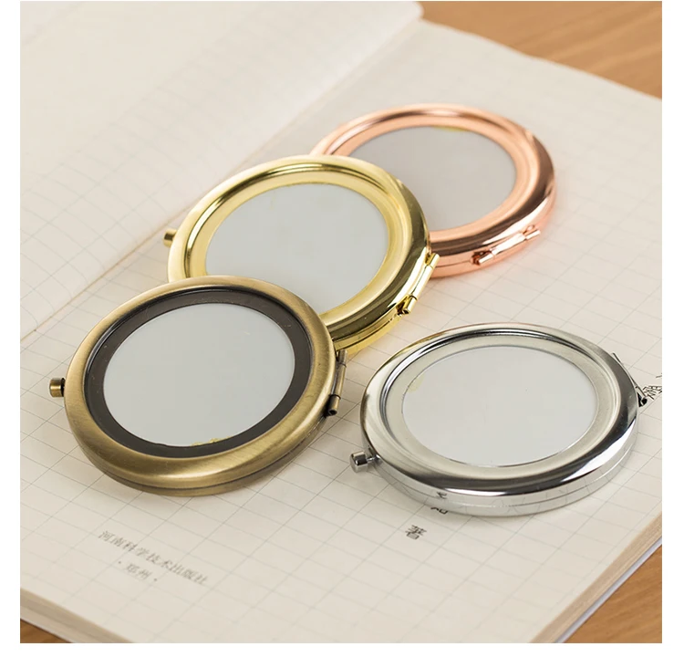 

Gold Diy Round Case Frame Manual Diy Fabric Art Handmade Material Makeup Mirror Bag Accessories For Women Frame