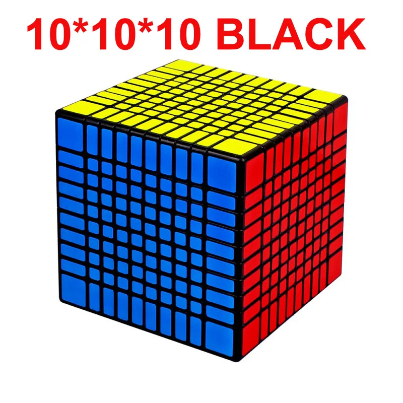ZHISHENG YUXIN HUANGLONG серия Stickerless 3x3x3 7x7 8x8 9x9 10x10 11x11 волшебный куб головоломка 10*10*10 куб Развивающие игрушки подарки - Цвет: 10x10 Black