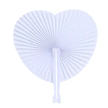 

12pcs Heart Shape Fan White Paper Deco Decoration Wedding Party Gift for the Guests Anniversary Wedding Bapteme DIY Party