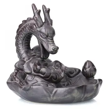 

Chinese Exquisite Dragon Incense Burner Quemador De Incienso Ceramic Censer Lotus Aromatherapy Retro Animal Incense Stick Holder