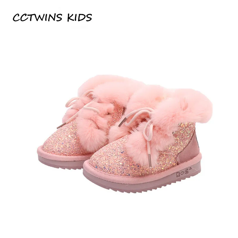 

CCTWINS KIDS 2018 Winter Children Fashion Glitter Mid Calf Boot Baby Girl Pu Leather Shoe Toddler Warm Snow Boot CS1527