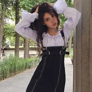 denim dress with chain straps