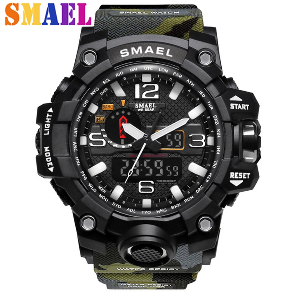 Топ люксовый бренд SMAEL мужские спортивные часы мужские камуфляжные хаки кварцевые часы мужские армейские военные наручные часы Relogio Masculino G3