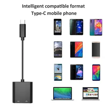 

3.0 Fast Charging Adapter 2 in 1 Audio Charging Converter Type C to 3.5mm Earphone Jack PD For Samsung Huawei Xiaomi iPad Pro