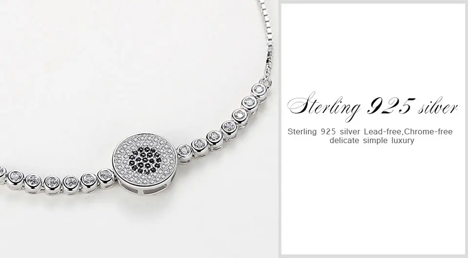 TONGZHE Мода, очаровательный браслет Tiffan, ювелирное изделие, 925 пробы, серебряный, Круглый, из бисера, сглаза, браслет Lucky CZ, браслеты для женщин